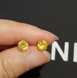 14k gold yellow moisanite earrings